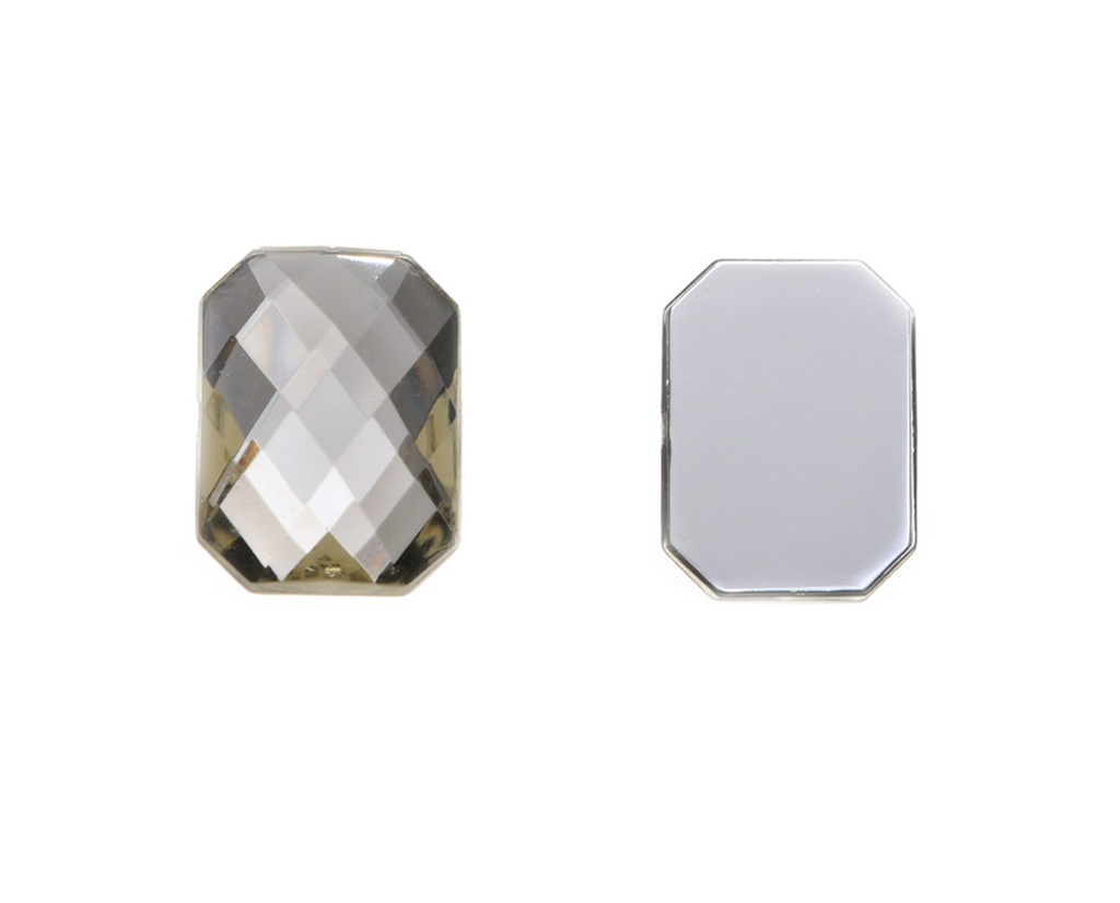 Acrilico K1037 octagon plano 10x14mm black diamond 19 x und