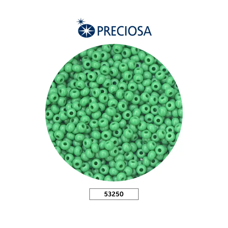 Mostacilla checa preciosa 2mm 53250 OP verde x 500g