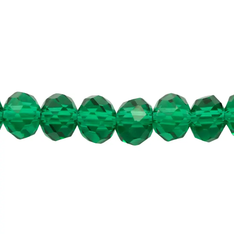 Murano rondela facetada 6mm emerald 20 x 82unds