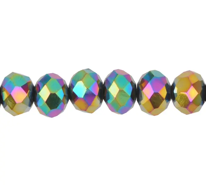 Murano rondela facetada 8mm vitrail medium 95 x 72unds