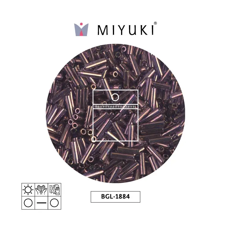 Miyuki bugle 6mm BGL1884 morado dorado brillo x 25g