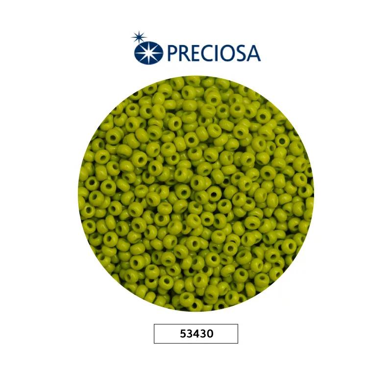 Mostacilla checa preciosa 2mm 53430 verde oliva x 500g