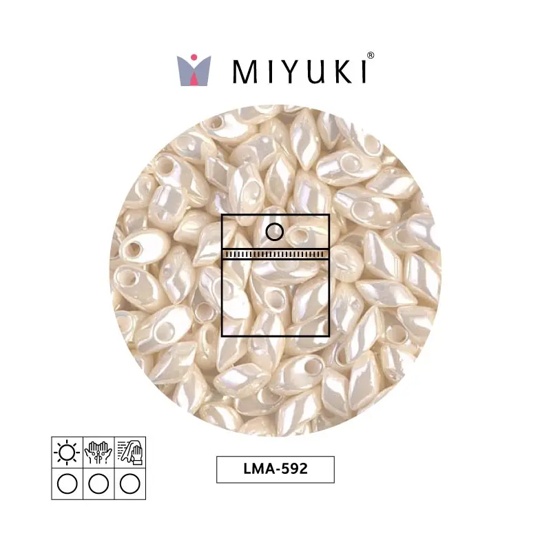 Miyuki long magatama 4x7mm LMA0592 antique marfil perla Ceylon perlado x 25g