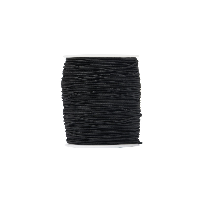 Cordon elastico 1.2mm negro x mt