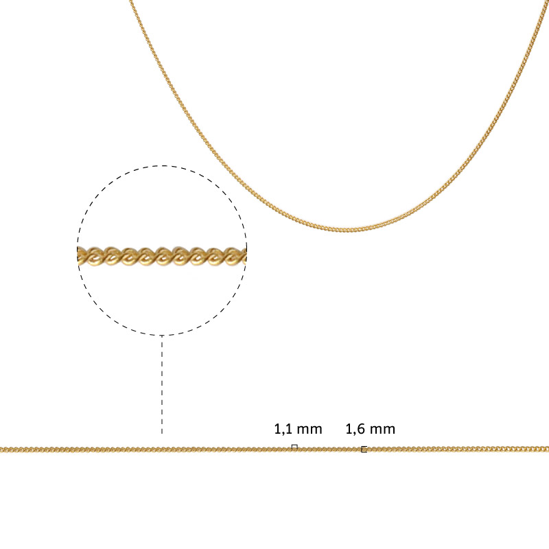 Cadena rodio 130S/1.1x1.6mmx m