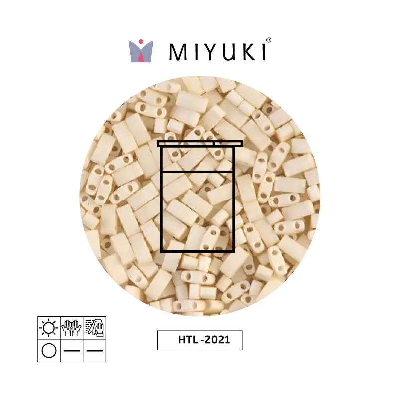 Miyuki half tila 5x2.3x1.9mm HTL2021 mate opaco crema x 10G