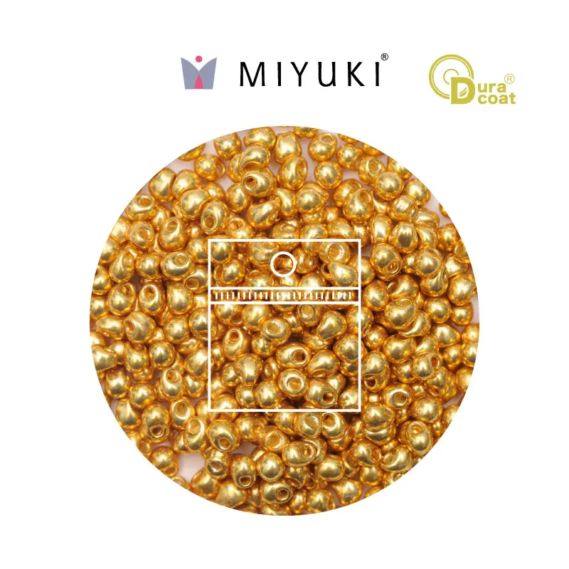 Miyuki drop beads 2.8mm DP4202 galvanized gold duracoat x 25g