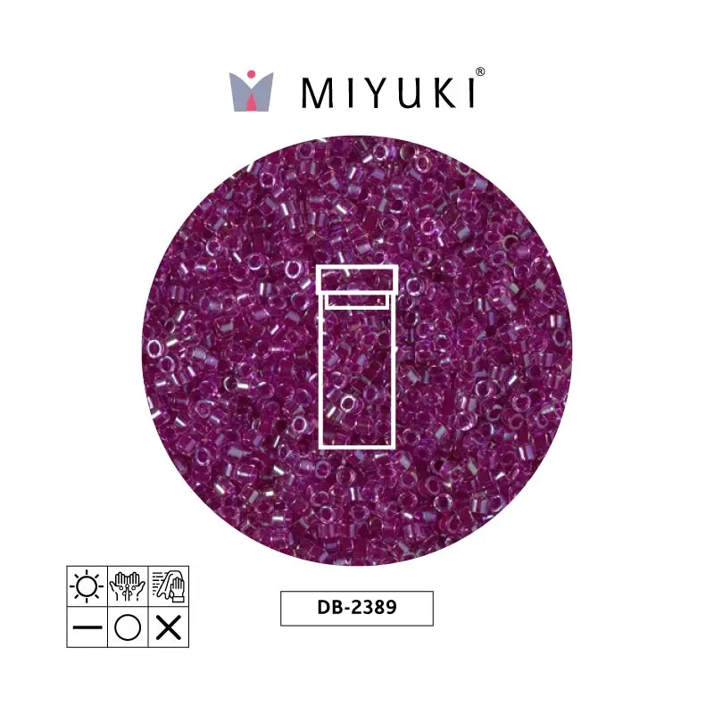 Miyuki delica 11/0 DB2389 color forrado fucsia x 3g