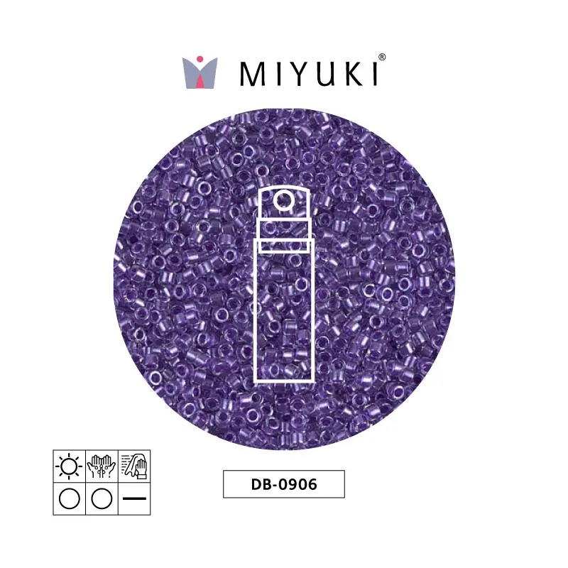 Miyuki delica 11/0 DB0906 sparkling morado forrado cristal x 10g