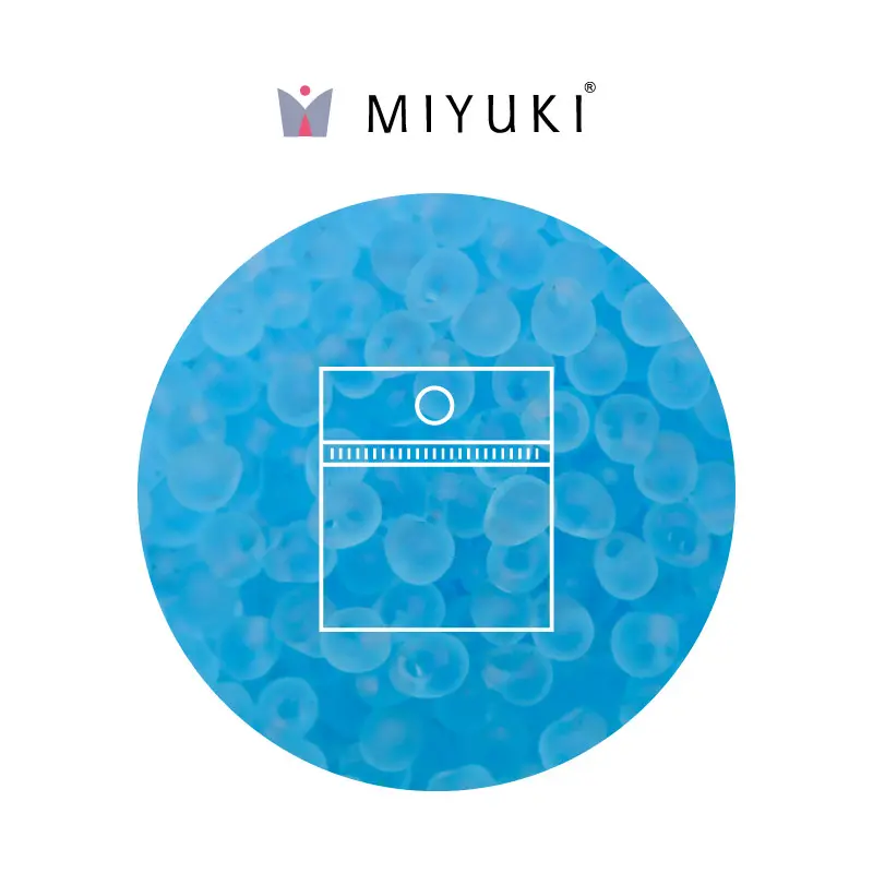 Miyuki drop beads 3.4mm DP0148F matt transparente azul x 25g