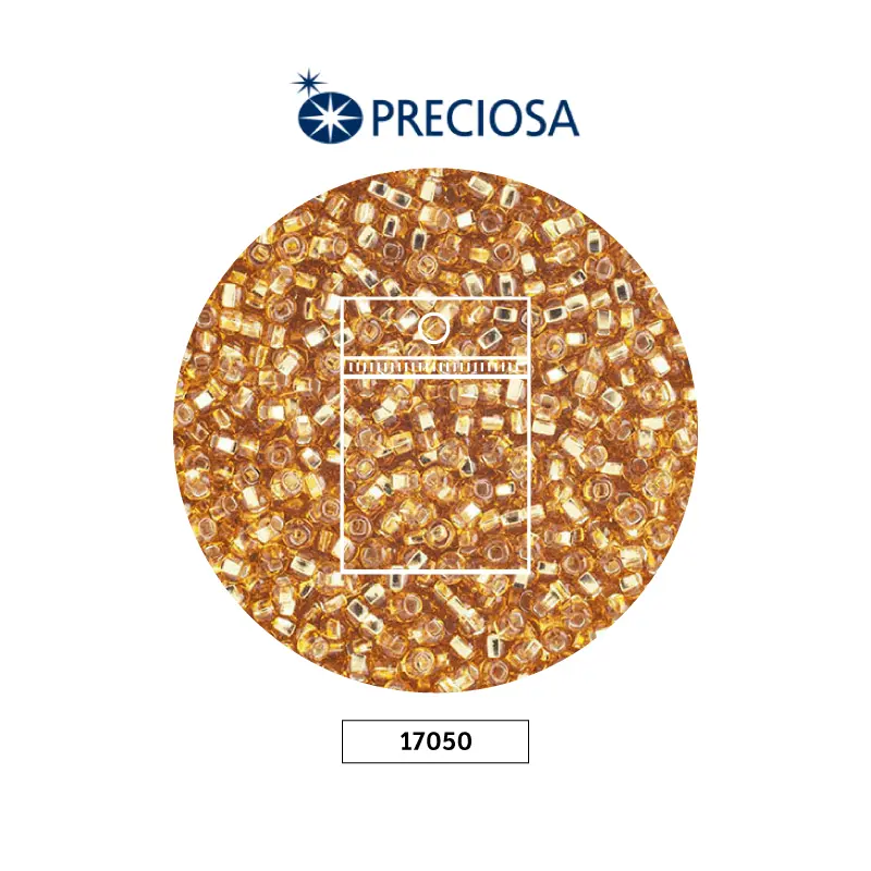 Mostacilla checa preciosa 2mm 17050 dorado oscuro x 50g