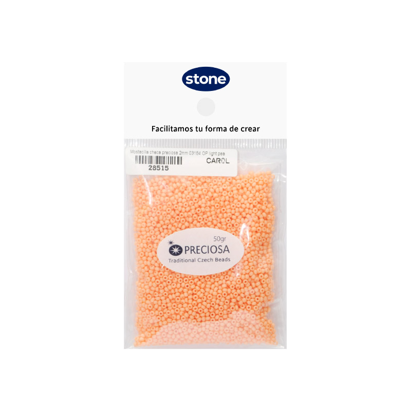 Mostacilla checa preciosa 2mm 03184 curuba fuerte x 50g