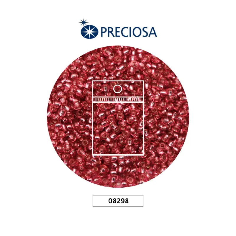Mostacilla checa preciosa 2mm 08298 rosado fuerte brillante x 50g