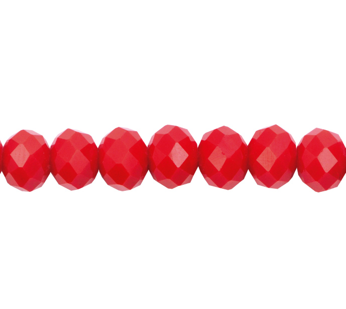 Murano rondela facetada 6mm rojo coral 84 x 82unds