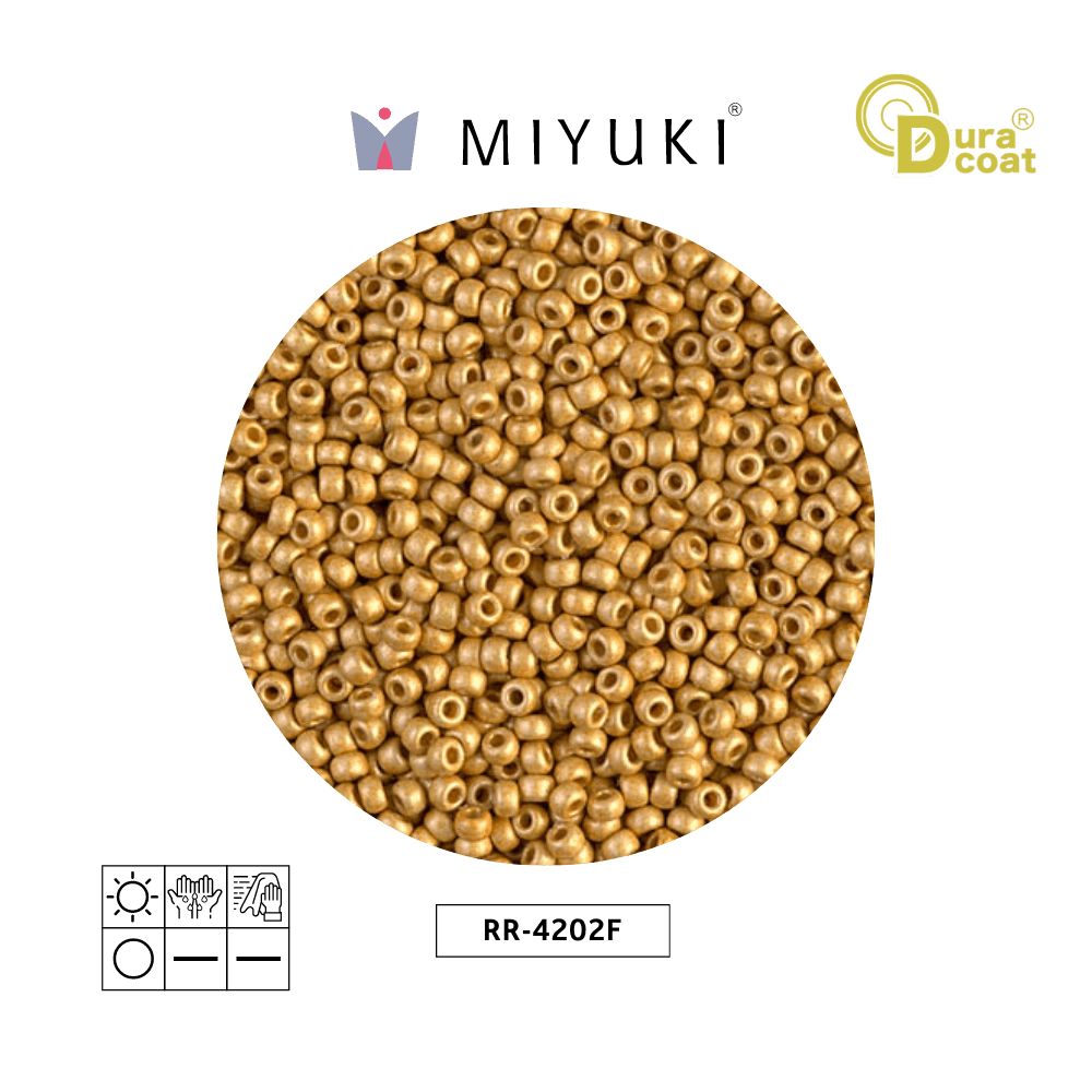 Mostacilla Miyuki rocalla 11/0 RR4202F galvanizado mate dorado Duracoat x 250g