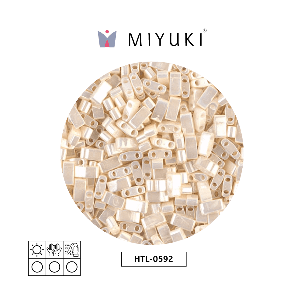 Miyuki half tila 5x2.3x1.9mm HTL0592 antique marfil perla Ceylon perlado x 250g