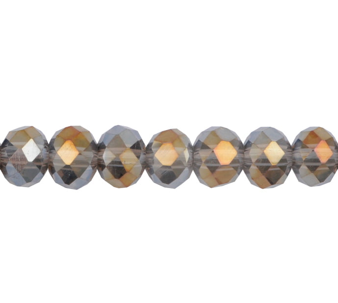 Murano rondela facetada 6mm black diamond 23AB x 82unds