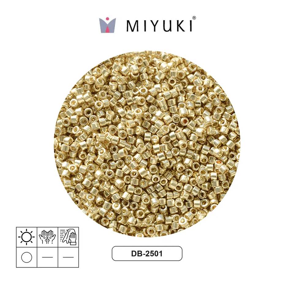 Miyuki delica 11/0 DB2501 duracoat galvanized pea gold x 50g
