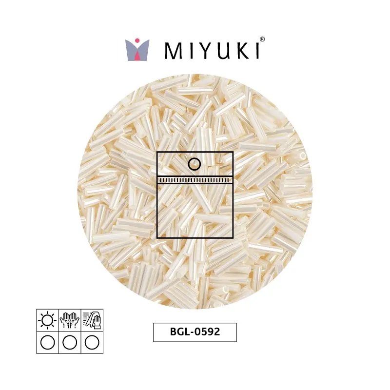 Miyuki bugle 3mm BGL0592 antique marfil perla Ceylon perlado x 25g