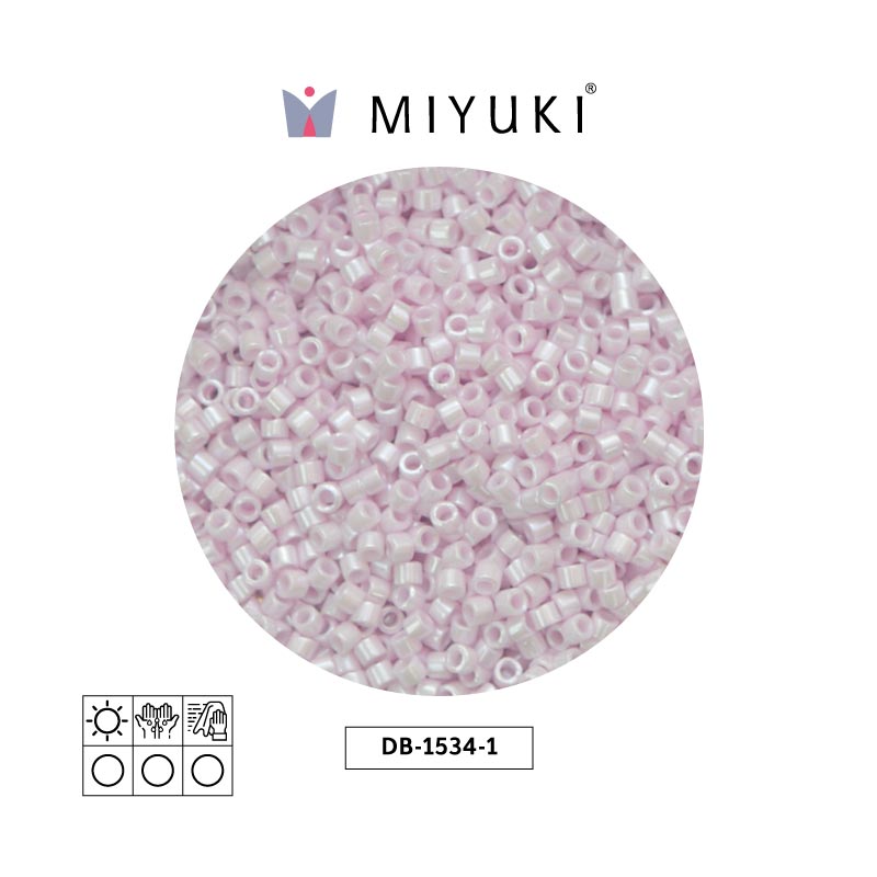 Miyuki delica 11/0 DB1534-1 pálido rosa Ceylon perlado x 50g