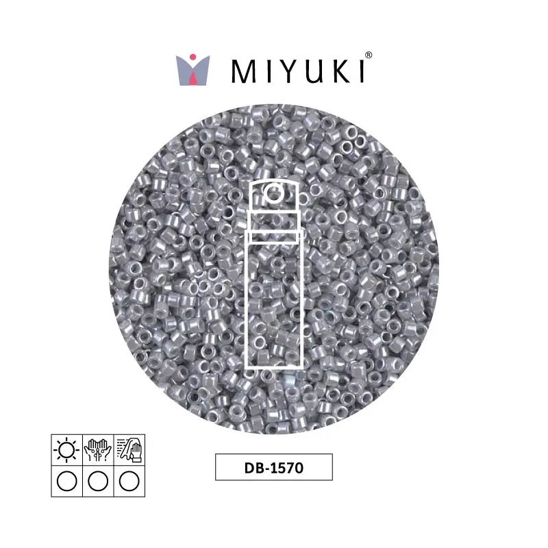 Miyuki delica 11/0 DB1570 opaco ghost gris lusterr x 10g