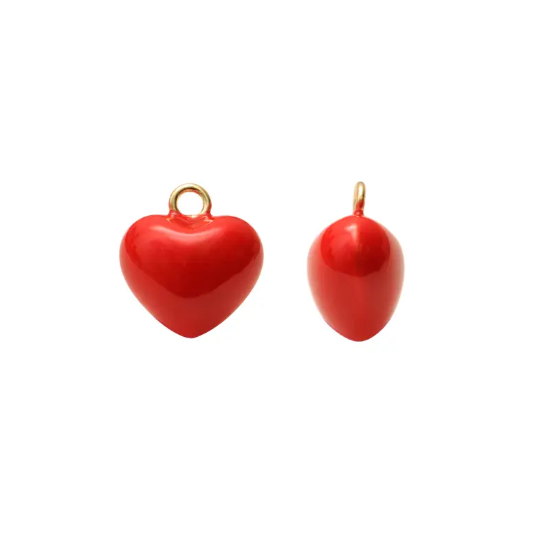 Dije esmaltado rojo corazon 15mm W09919A12Y x und