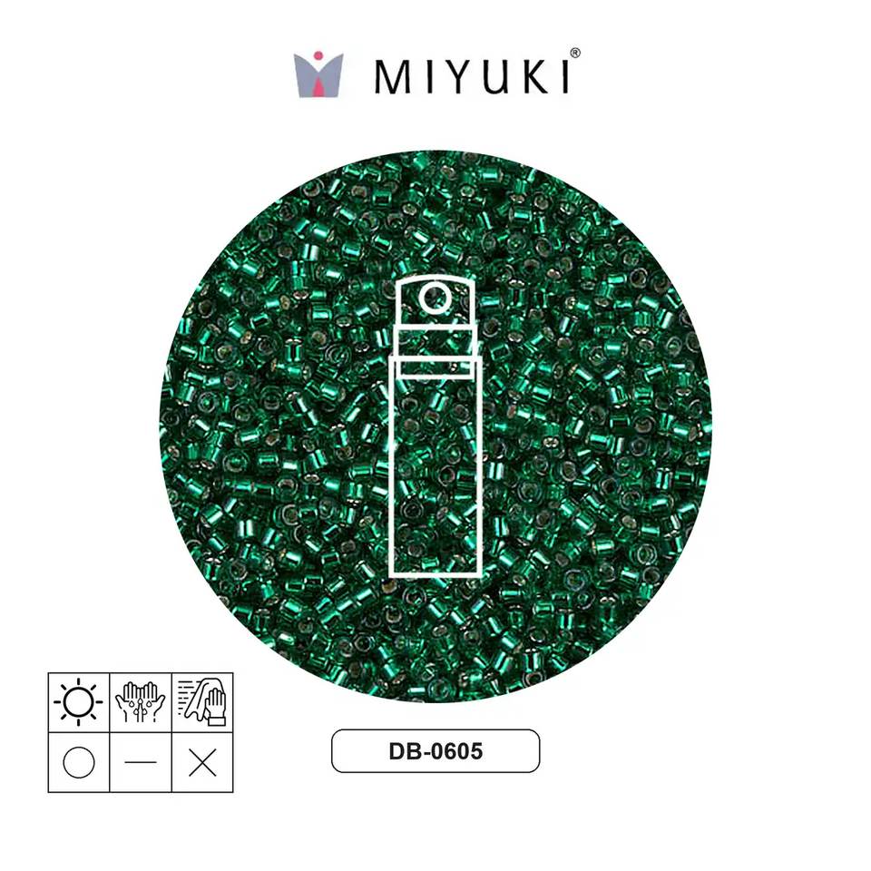 Miyuki delica 11/0 DB0605 silver lined emerald x 10gr
