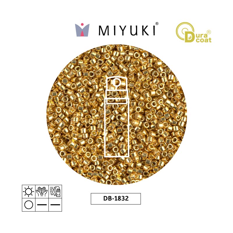 Miyuki delica 11/0 DB1832 galvanizado dorado Duracoat x 10g