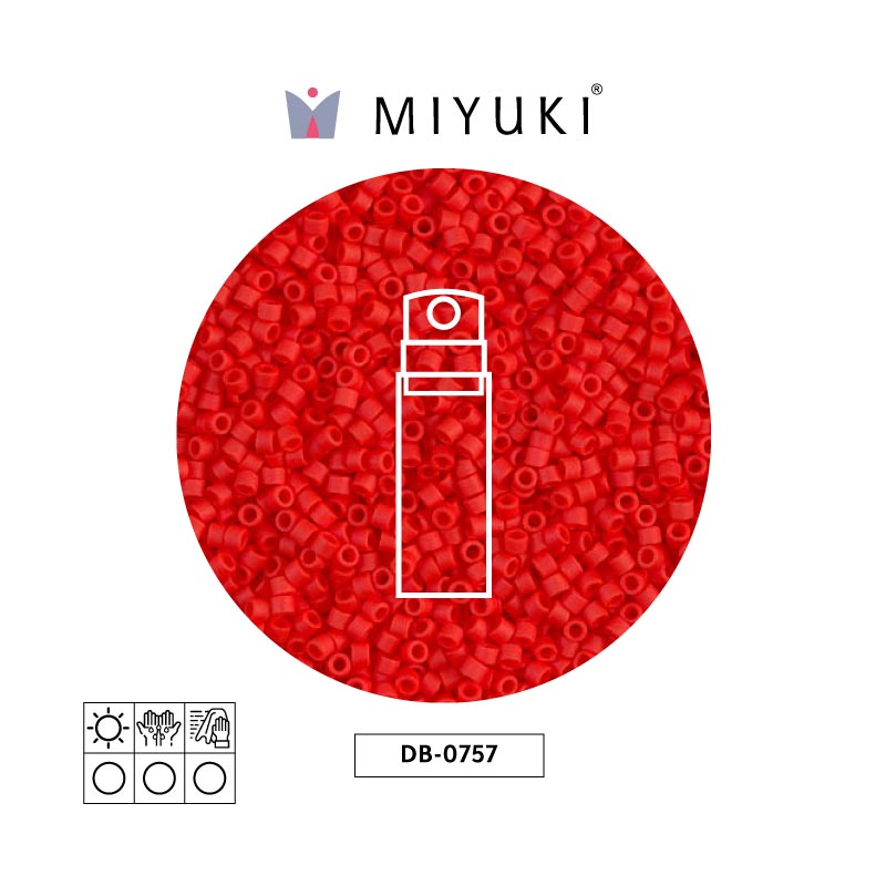 Miyuki delica 11/0 DB0757 mate opaco claro rojo x 10g