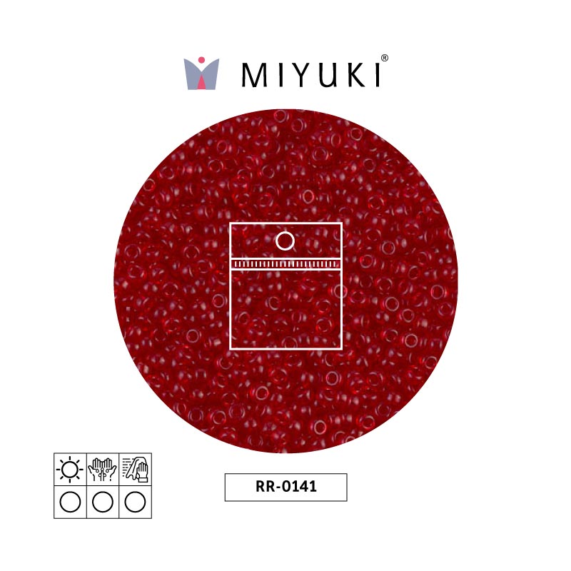 Mostacilla Miyuki rocalla 11/0 RR0141 transparente ruby x 25g