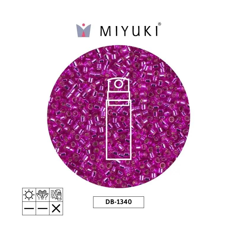 Miyuki delica 11/0 DB1340 plateado forrado bright fucsia x 10gr