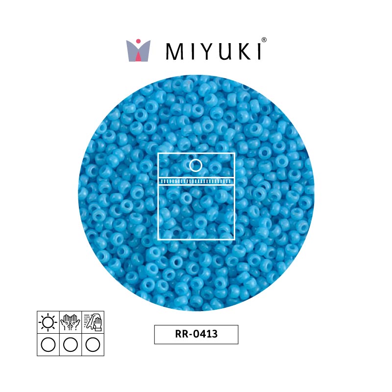 Mostacilla Miyuki rocalla 11/0 RR0413 opaco azul turquesa azul x 25g