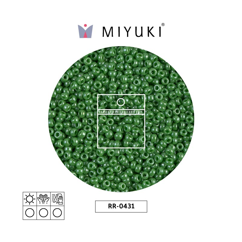Mostacilla Miyuki rocalla 11/0 RR0431 opaque jade green luster x 25g