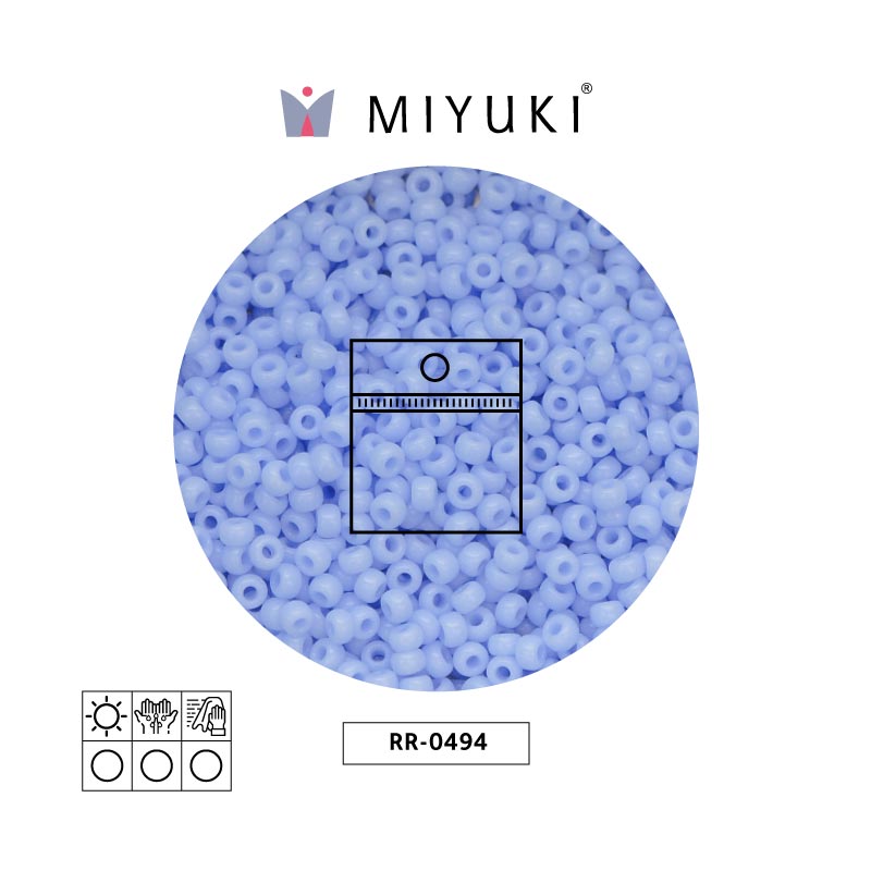 Mostacilla Miyuki rocalla 11/0 RR0494 opaco bebé azul x 25g