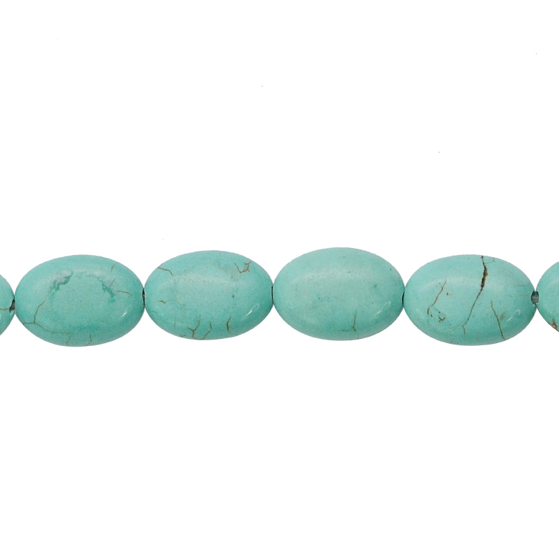 Sarta oval 10x14mm turquesa x 25 unds
