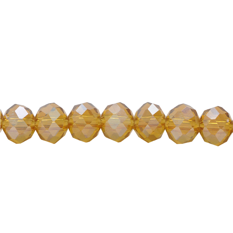 Murano rondela facetada 6mm smoked topaz 17AB x 80unds