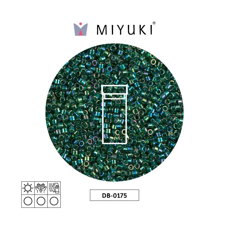 Miyuki delica 11/0 DB0175 transparente verde AB x 3g