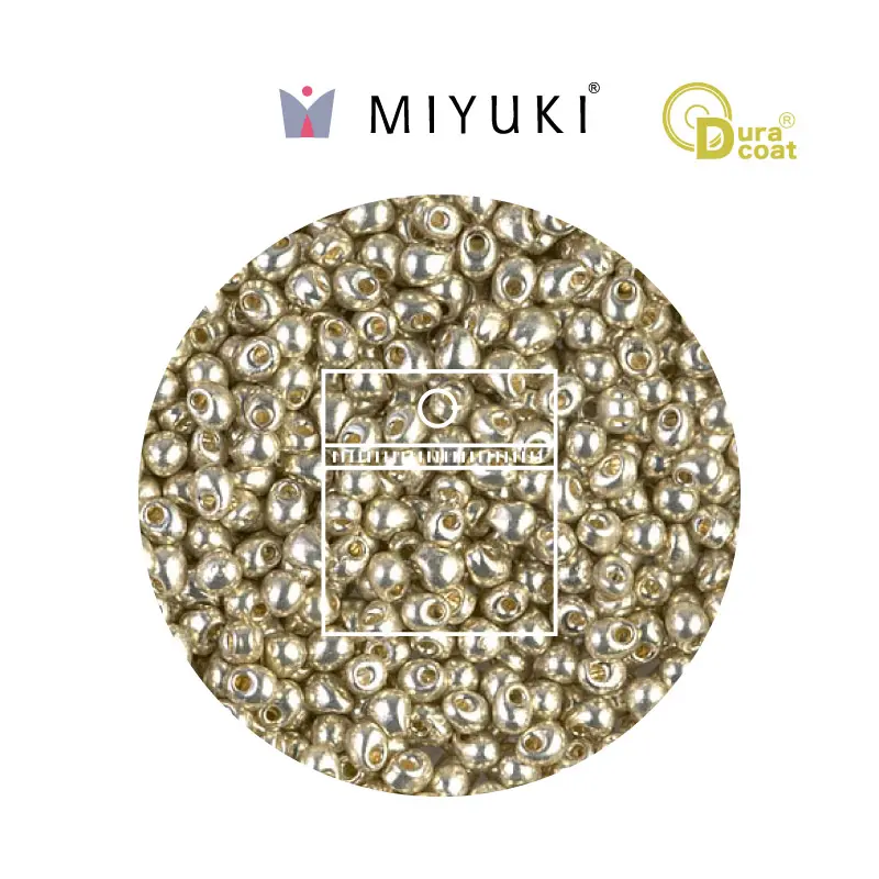 Miyuki drop beads 3.4mm DP4201 galvanizado plateado x 25g