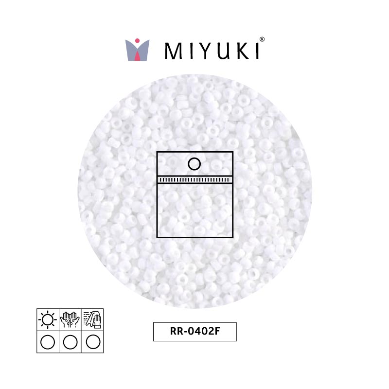 Mostacilla Miyuki rocalla 11/0 RR0402F mate blanco x 25g