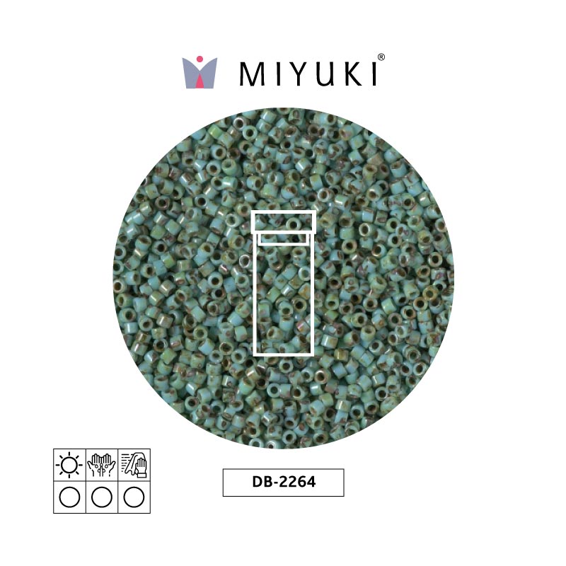Miyuki delica 11/0 DB2264 opaco verde picasso x 3g
