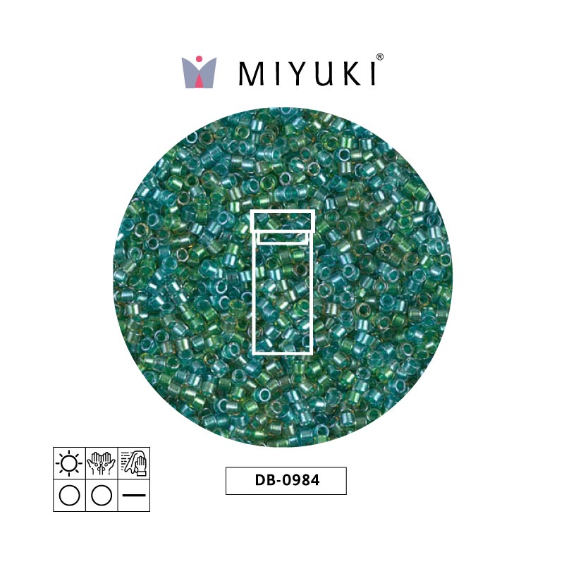 Miyuki delica 11/0 DB0984 forrado aqua/teal x 3g