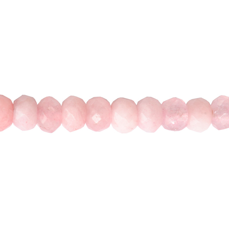 Rondela facetada 2x4mm cuarzo rosado x 115 unds