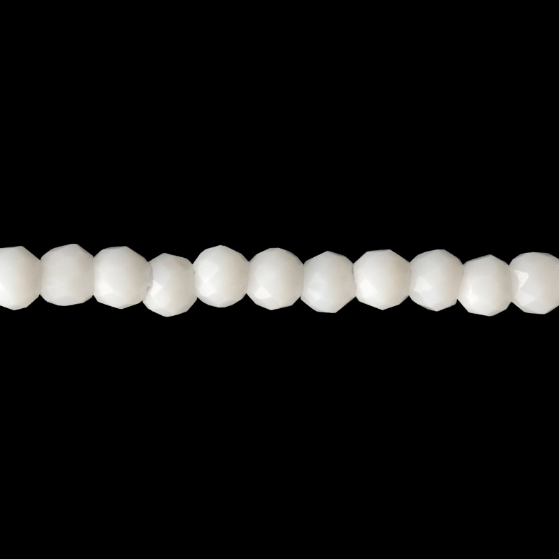 Murano redondo facetado 2mm blanco x unds
