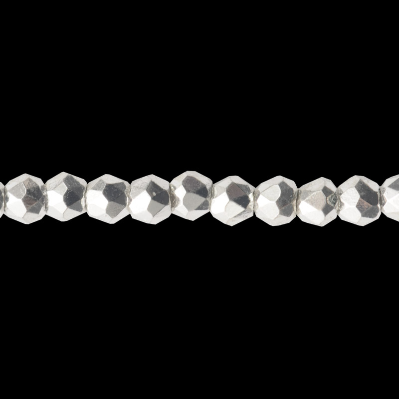 Murano redondo facetado 2mm plateado x unds