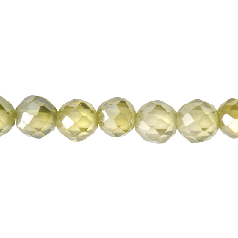 Sarta redonda facetada zircon 3mm peridot x unds