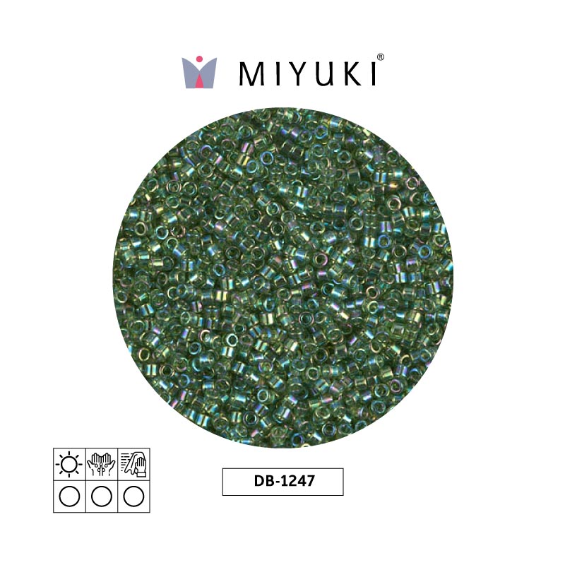 Miyuki delica 11/0 DB1247 tranparent verde AB x 50g