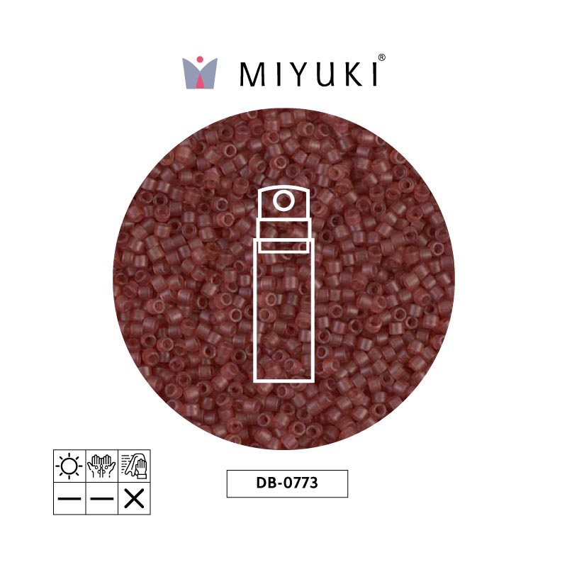 Miyuki delica 11/0 DB0773 mate transparente rojo x 10g