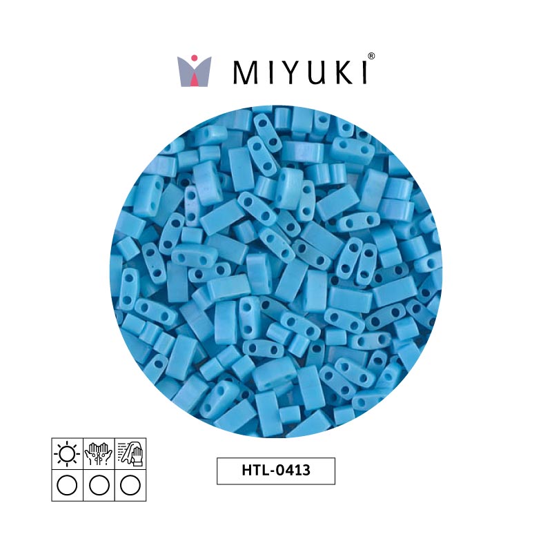 Miyuki half tila 5x2.3x1.9mm HTL0413 opaco azul turquesa azul x 50g