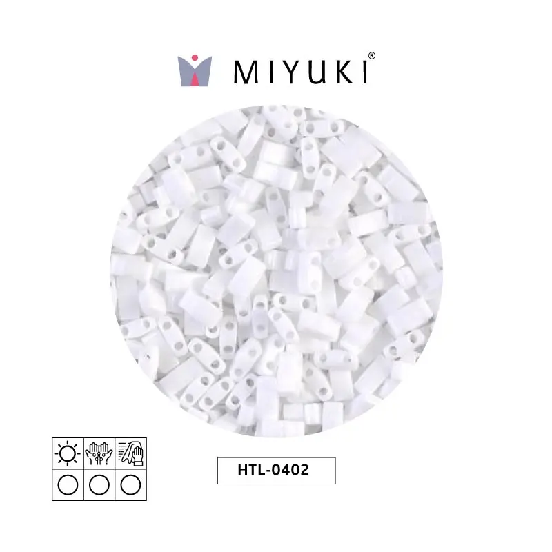 Miyuki half tila 5x2.3x1.9mm HTL0402 blanco x 50g
