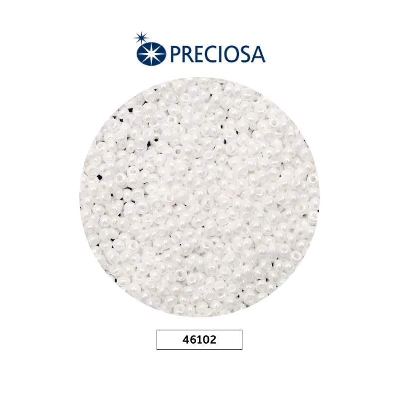 Mostacilla checa preciosa 2mm 46102 P blanco x 500g